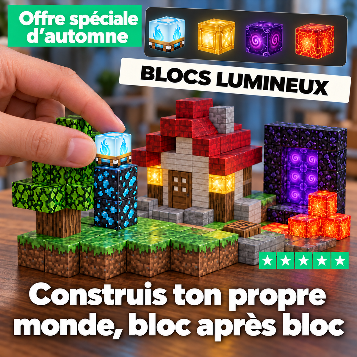 Votre enfant construit pendant des heures avec des blocs lumineux, sans jamais réclamer la tablette 🧠✨